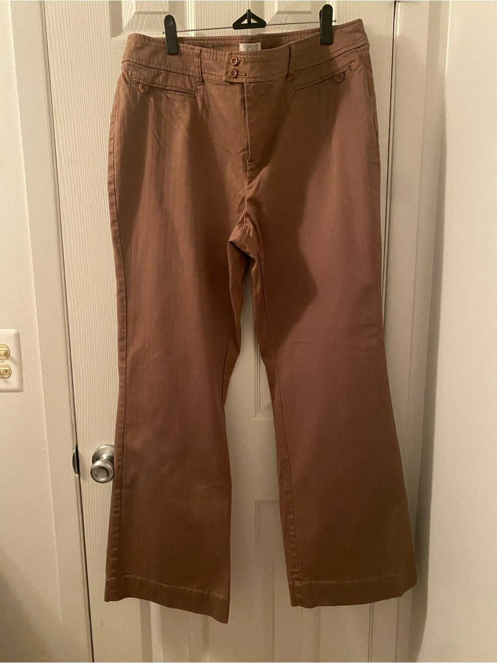 Christopher & Banks Brown Woman’s Flare Leg Pants 97% Cotton